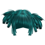 Hime Cut Tilted Pigtails (Teal)
