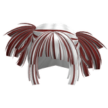 Hime Cut Tilted Pigtails (White and Red)