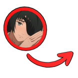 Himeno Cute Stare Red Circle Pointing Arrow