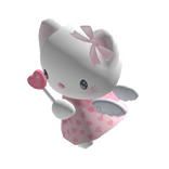 Holdable angel cat plushie w heart pink ribbons