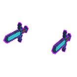 Holdable Both 8 Bit Enchanted Diamond Swords