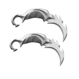 Holdable Dual Karambit - Ghostwalker White Silver