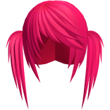 hot pink scene emo pigtails