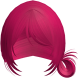 Hot Pink Wispy Messy Side Bun W Bangs