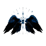 Hourglass black&Blue Angel Wing