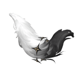 Hsin - Fluffy Black and White Fox Tail | WuWa
