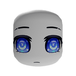 Huge Blue Whirlwind Eyes Chibi - White