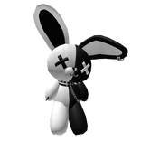 Huge White and Black Fluffy Bunny Plushie