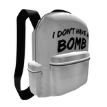 "I DON'T HAVE A BOMB" minimalistic backpack