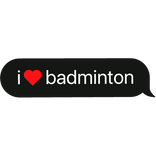 i heart badminton text bubble