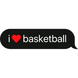i heart basketball text bubble