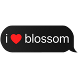 i heart blossom text
