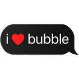 i heart bubble text