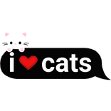 i heart cats text