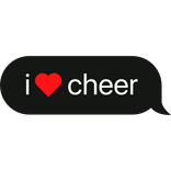 i heart cheer text bubble