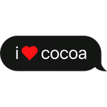 i heart cocoa dandys world text bubble