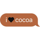 i heart cocoa dandys world text bubble