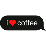 i heart coffee text bubble