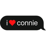 i heart connie dandys world text bubble