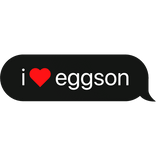 i heart eggson dandys world text bubble