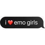 i heart emo girls text bubble