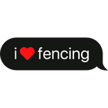 i heart fencing text bubble
