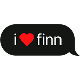 i heart finn dandys world text bubble