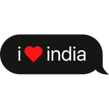 i heart india text bubble