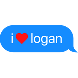 i heart logan text bubble