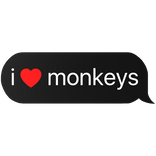 i heart monkeys text