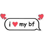 I heart my best friend doodle text bubble matching