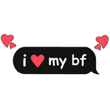 I heart my best friend doodle text bubble matching