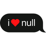 i heart null text bubble
