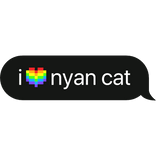 i heart nyan cat text bubble