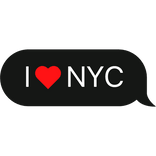 I heart NYC text bubble