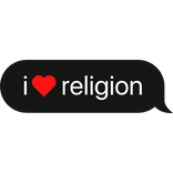 i heart religion text bubble