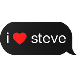 i heart steve text