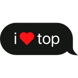 i heart top TV show text bubble