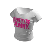I IDENTIFY AS SKINNY. Crop Tee Shirt | Pink White