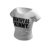 I IDENTIFY AS SKINNY. Cropped Tee Shirt | White