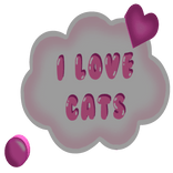 i love cats text bubble