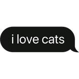 i love cats text speech chat bubble