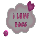 i love dogs text bubble