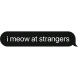 i meow at strangers cat text bubble