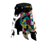 iBLOX - Black White Abstract Glow Layered Skirt