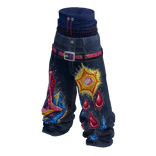 iBLOX - Navy Graffiti Layered Waist Sagging Jeans