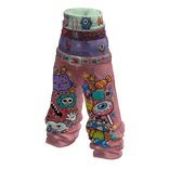 iBLOX - Pink Graffiti Layered Waist Sagging Jeans