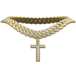 Iced Out Cuban Link Gold Chain w/ Cross