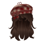 igari mori kei brown hair with red cherry beret 