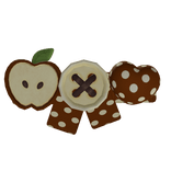 igari twee brown apple button hairclip